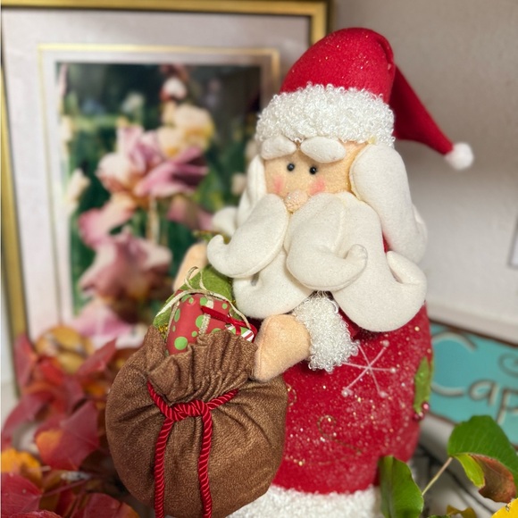 Jolly Santa Claus Decoration with Brown Gift Bag - Picture 6 of 16